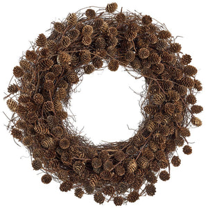 24" Pine Cone Wreath Brown