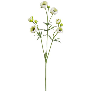 25" Mini Ranunculus Spray (Cream) - Florals and Foliage