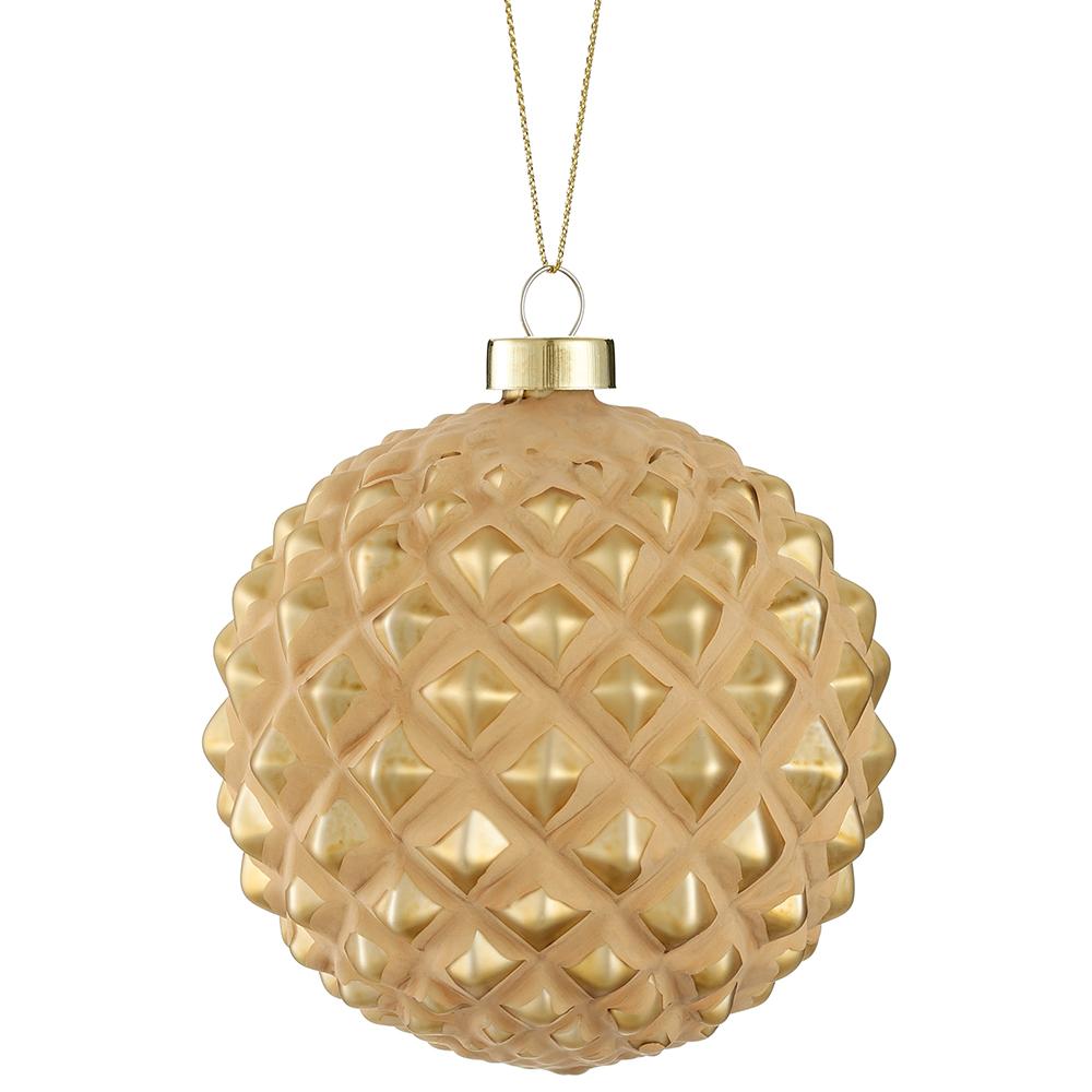 4" Glass Ball Ornament ( Gold Mauve )