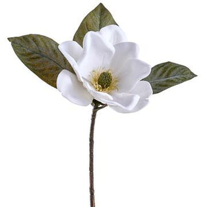 15" Velvet Magnolia Pick white - Florals and Foliage