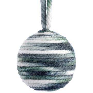 4" Yarn Rope Ball Ornament Green/Cream