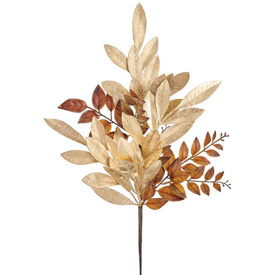 24" Bay Leaf Mixed Spray  Gold Brown