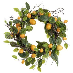 24" Lemon Wreath - Florals and Foliage