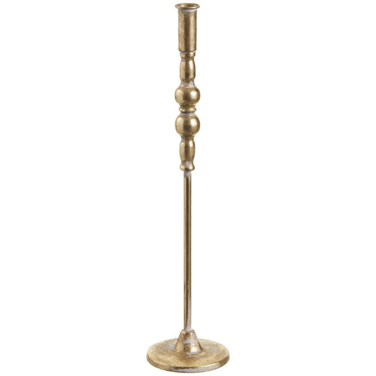 19" Metal Tapper Holder  -Gold Antique Finish