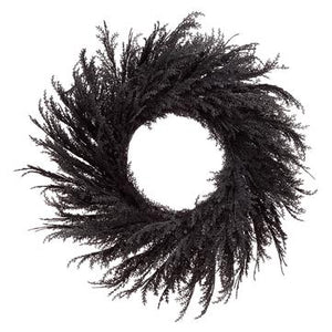 36" Pampas Grass Wreath ( Black )