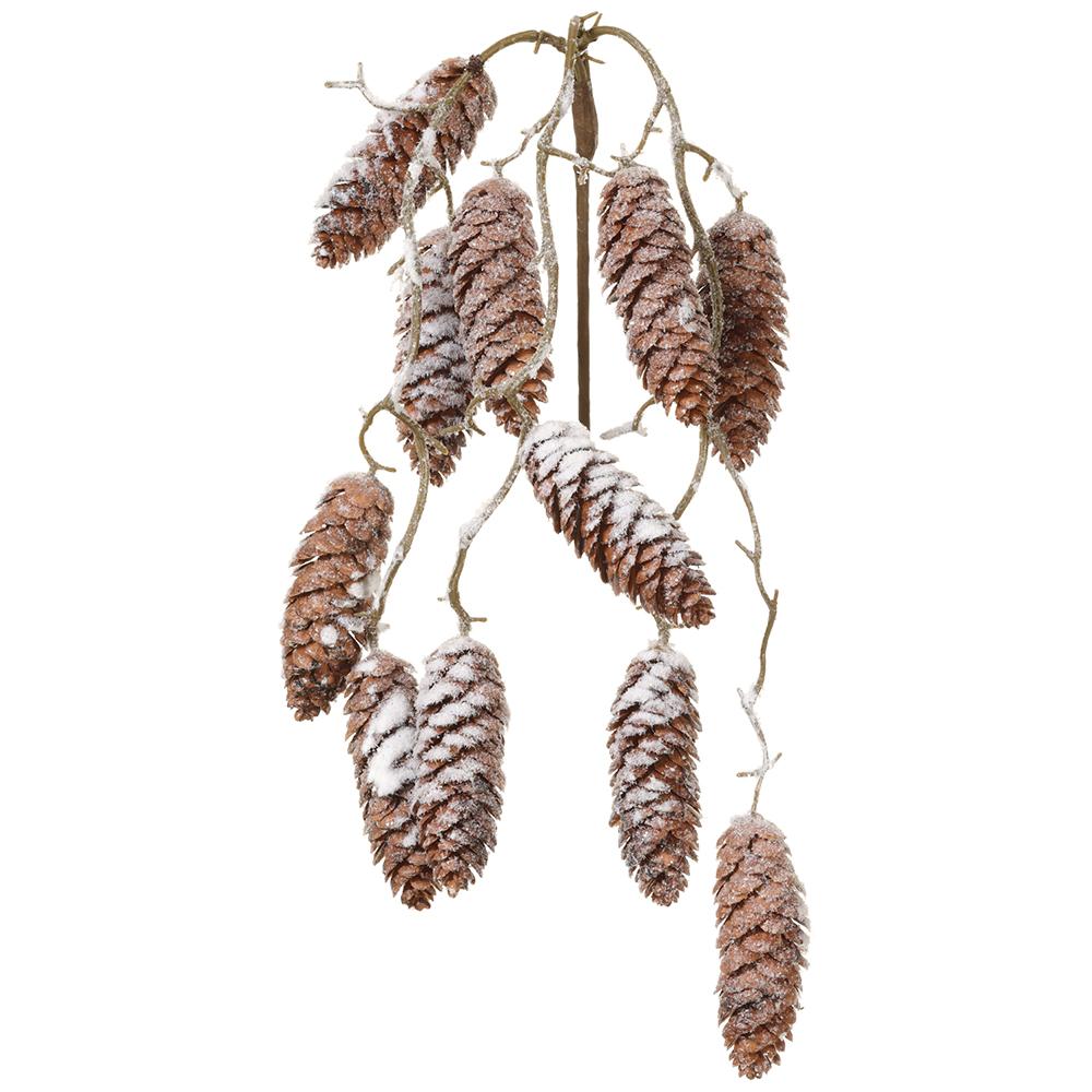 22" Snowed Pine Cone Hanging Spray - Florals and Foliage