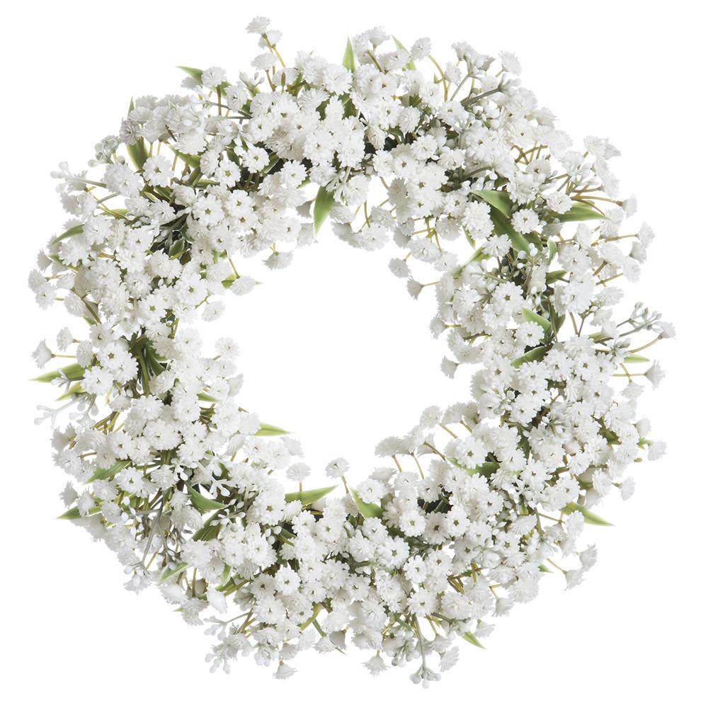 11" Gypsophila Wreath (White) - Florals and Foliage