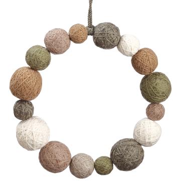 9" Wool String Wrap Ball Wreath