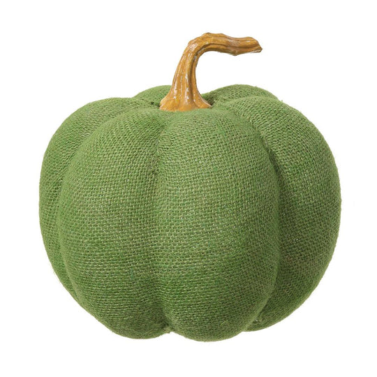 9"Hx7.48"D Jute Linen Pumpkin  Green