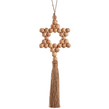 16" Wood Star Ornament w/Tassel