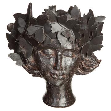 
            
                Load image into Gallery viewer, 14.3&amp;quot; Butterfly Lady Head Planter ( Brown )
            
        
