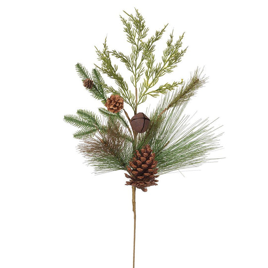26" Pine Cone/Jingle Bell/Pine Spray (Brown/Green)