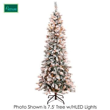 7.5' Flocked Pine Tree with 400 Multi Color LED Lights
