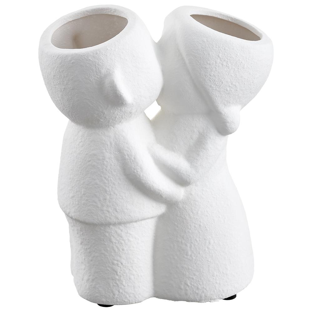 9" Couple Sculpture Vase (White)