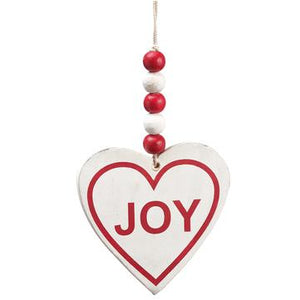 8" Joy Heart Ornament