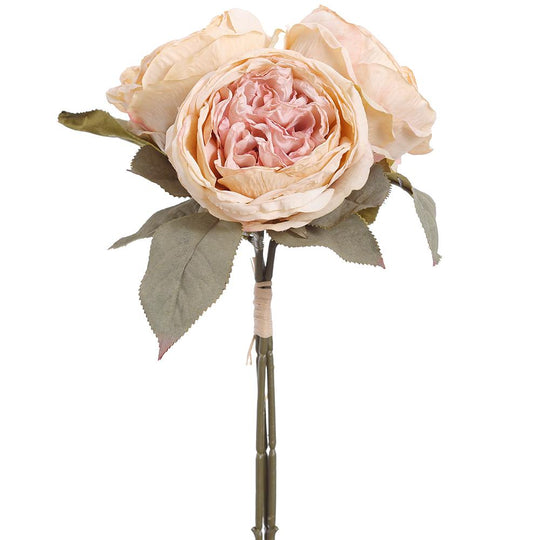 12.5" Cabbage Rose Bundle Lavender Cream