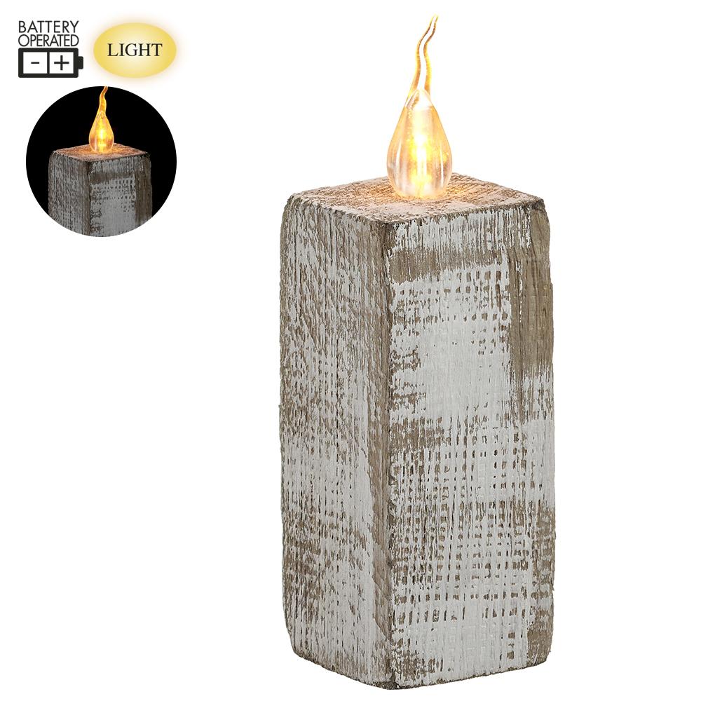 6.5" Battery Operated Faux Candle (Whitewashed)