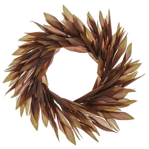 28" Faux Corn Husk Wreath ( Green/Brown )