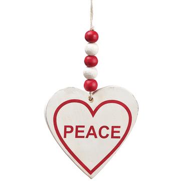8" Peace Heart Ornament