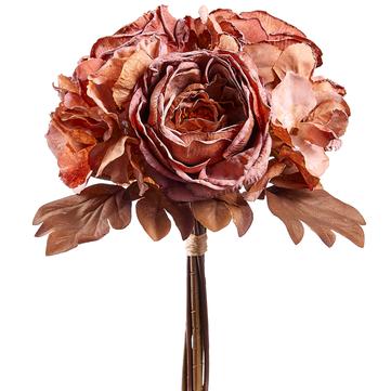 11" Rose/Hydrangea Bouquet Amber - Florals and Foliage