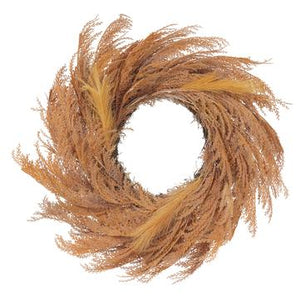 25.6" Harvest Pampas Wreath ( Soft Orange ) - Florals and Foliage