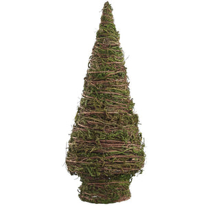 24" Moss Twig Cone Topiary (Green)