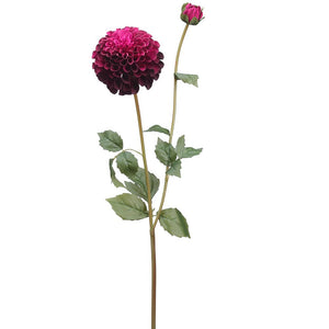 31" Dahlia Spray (Burgundy) - Florals and Foliage