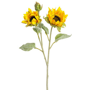 17" Sunflower Spray (Yellow) - Florals and Foliage