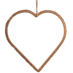 16" Braided Jute Heart Ornament