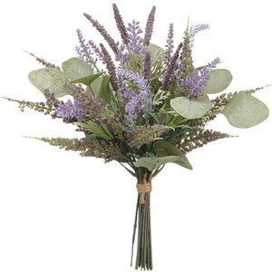 13.5" Lavender/Eucalyptus Bouquet ( Lavender Green ) - Florals and Foliage
