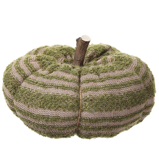 6"Hx9"D Jute Linen Pumpkin - Green Brown