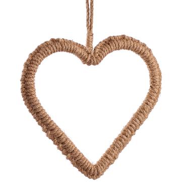 8" Braided Jute Heart Ornament