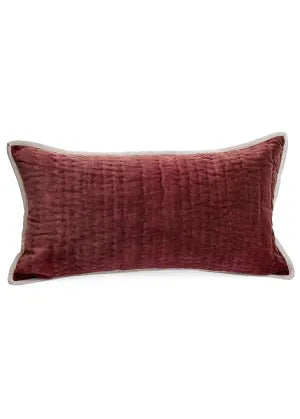 12x22 Cotton Velvet Bordeaux Cushion