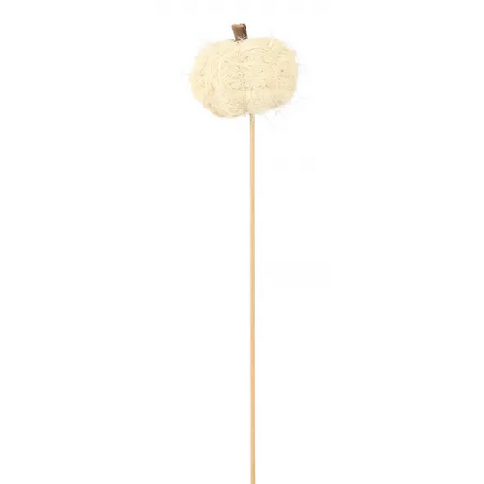 Coco Fiber Pumpkin - Stem - White