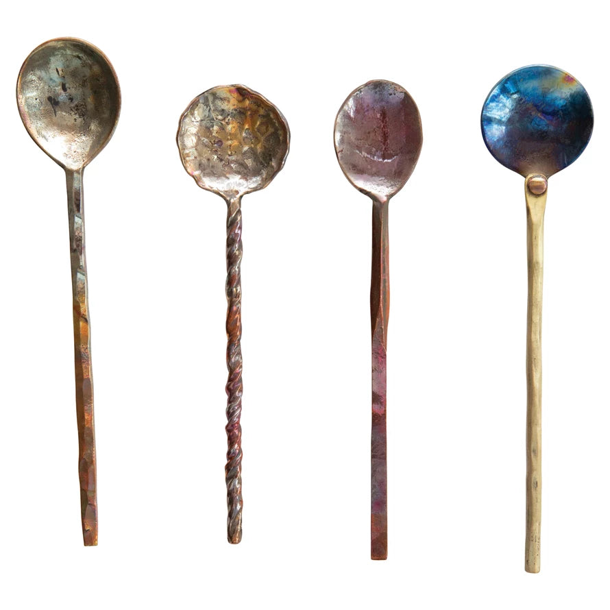 Hand-Forged Copper Spoons ( Set of 4 )