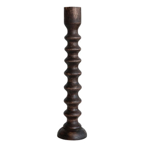 Hand-Carved Mango Wood Taper Holder