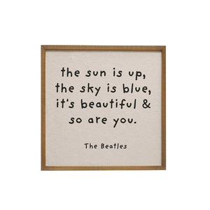 Wood Framed Textured Paper Wall Décor "The Sun Is Up…"
