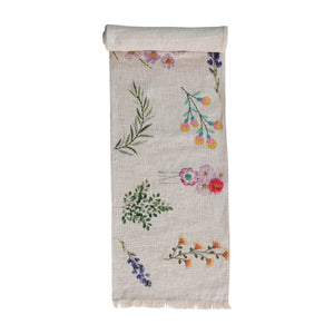 72"L x 14"W Printed Table Runner w/ Flowers