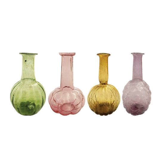 Hand-Blown Recycled Glass Vases  (4 Styles )