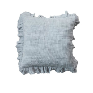 20" Square Cotton Double Cloth Pillow w/ Ruffled Edge - Everyday Textiles