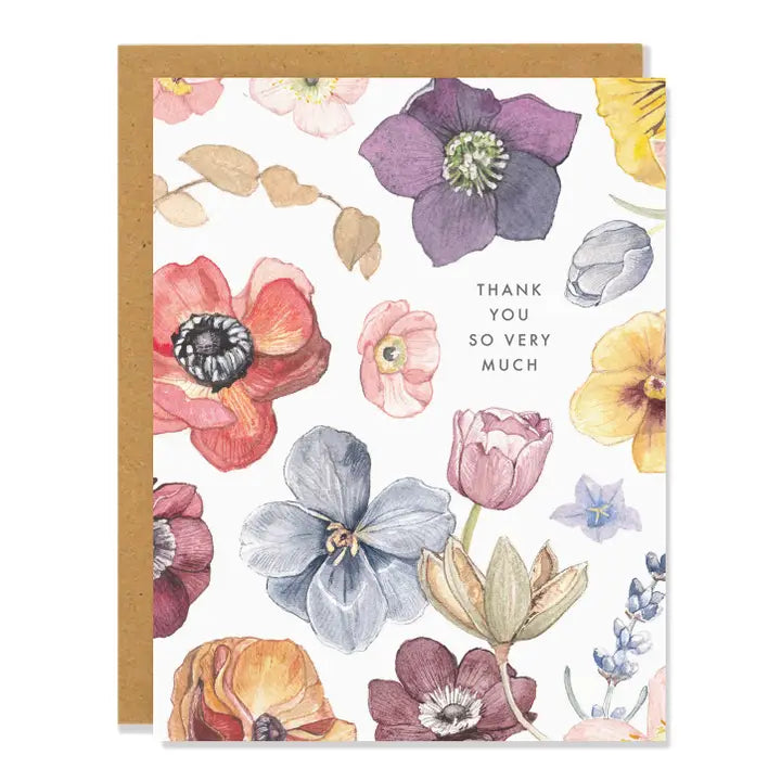 Sarah Voyer Paper Greeting Card:  Floral Thank You