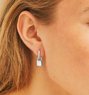 Lock Earrings: Gold