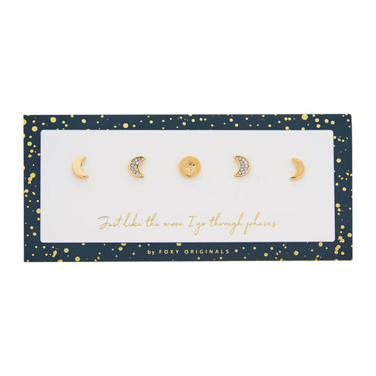 Moon Phase Earrings | Mix and Match | Earring Set: Gold