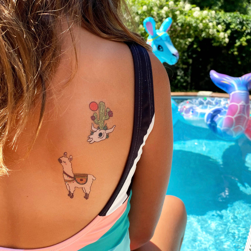Alpaca and Cactus - Tempory tattoos