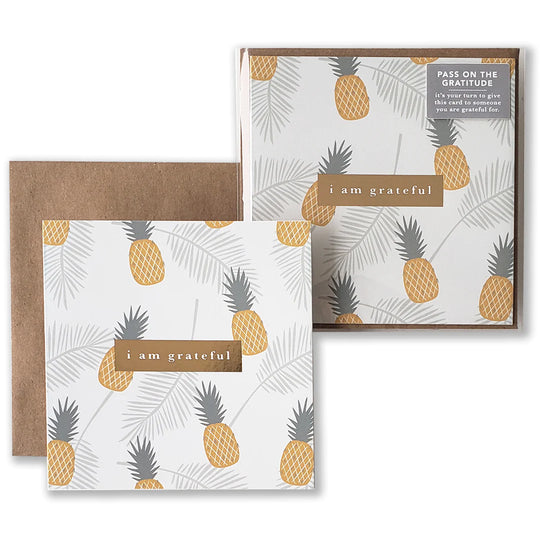 Golden Pineapple Gratitude Card