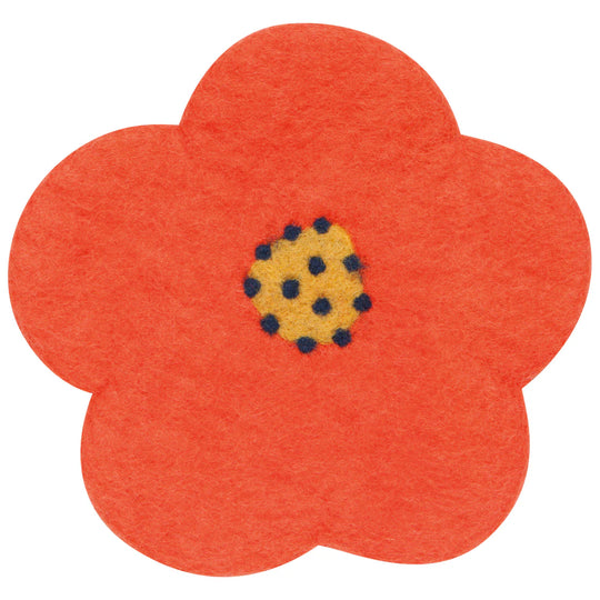 8W X 7.75L Poppy Felt Wool Trivet
