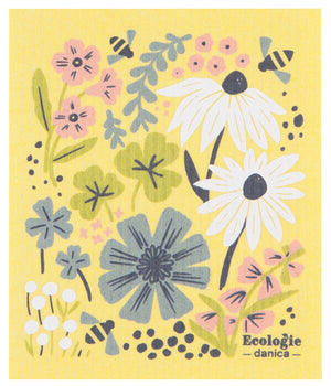 Bees and Blooms Swedish Sponge Cloth