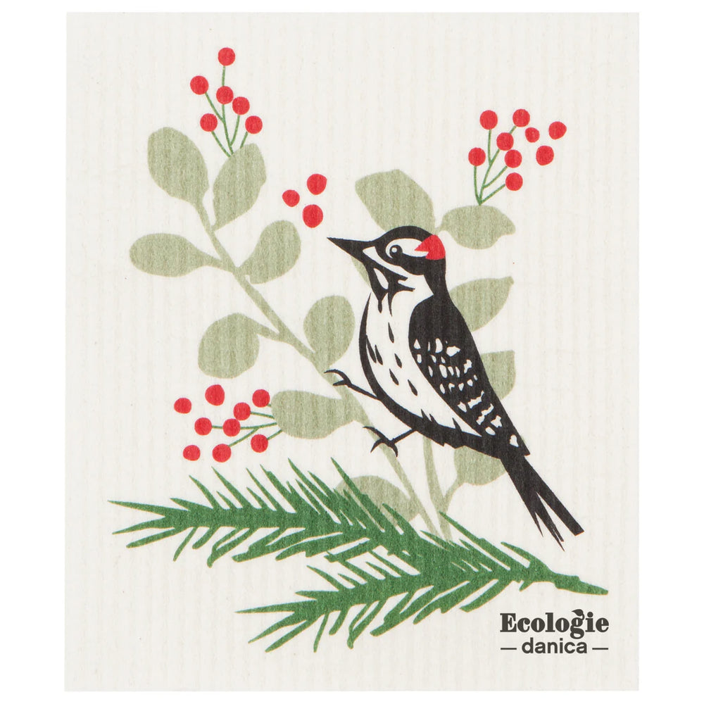 Forest Woodpecker Swedish Sponge Cloth