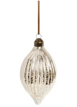 2x4.5 Silver Glass Ornament
