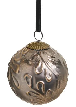 3x3 Beige/Gold Antique Glass Ornament